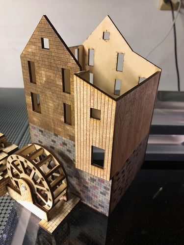 Laser Cut Wooden Windmill House Model CDR File