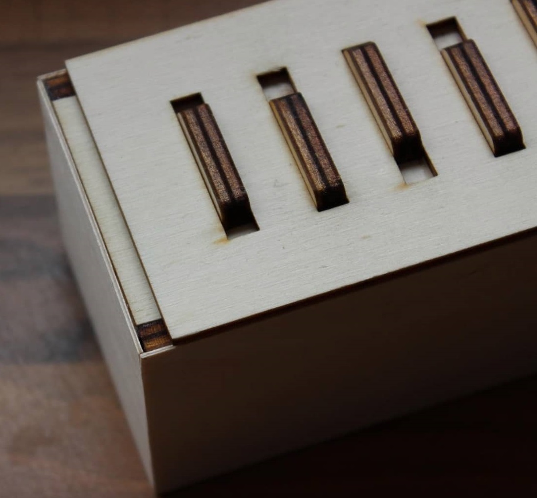 Laser Cut Wooden Secret Box for Storage CDR File