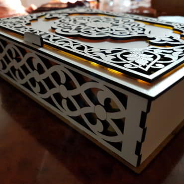 Laser Cut Wooden Carved Bookcase Design CDR File