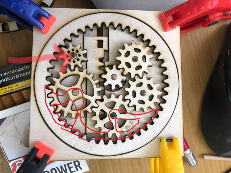 Laser Cut Wooden 3D Puzzle Gear Box for Storage Vector File