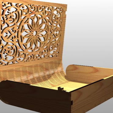 Laser Cut Wood Carved Book Casket CDR File
