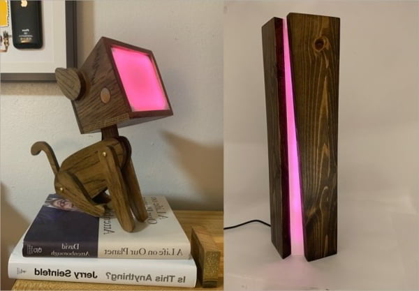 Laser Cut 3D Wooden Cat Lamp Vector File