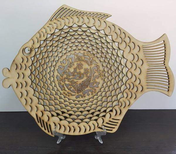 Laser Cut Decorative Fish Fruit Bowl CDR File