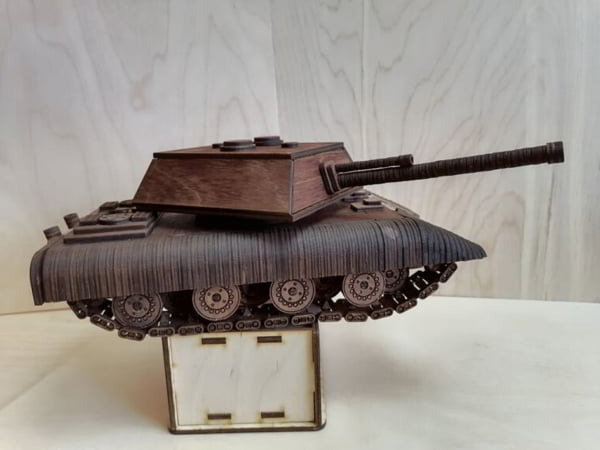 Laser Cut 3D Wooden Army Tank Piggy Bank Saving Money Vector File