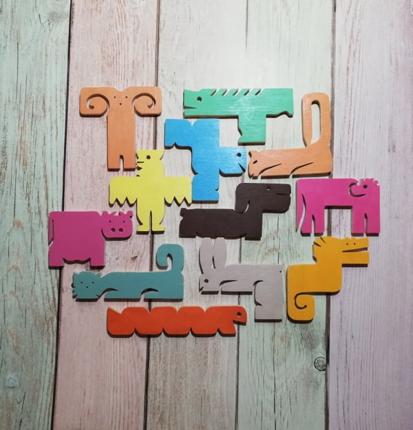 Laser Cut 3D Puzzle Chinese Zodiac Jigsaw Kids Puzzle Game CDR File
