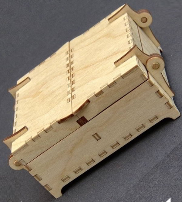 Laser Cut Wooden Storage Box with 2 Flap with Partation Vector File