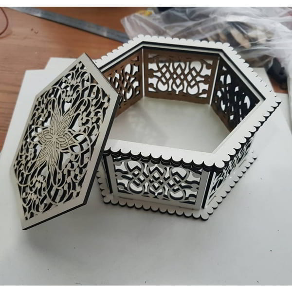 Laser Cut 3D Wooden Decorative Storage Box CDR File