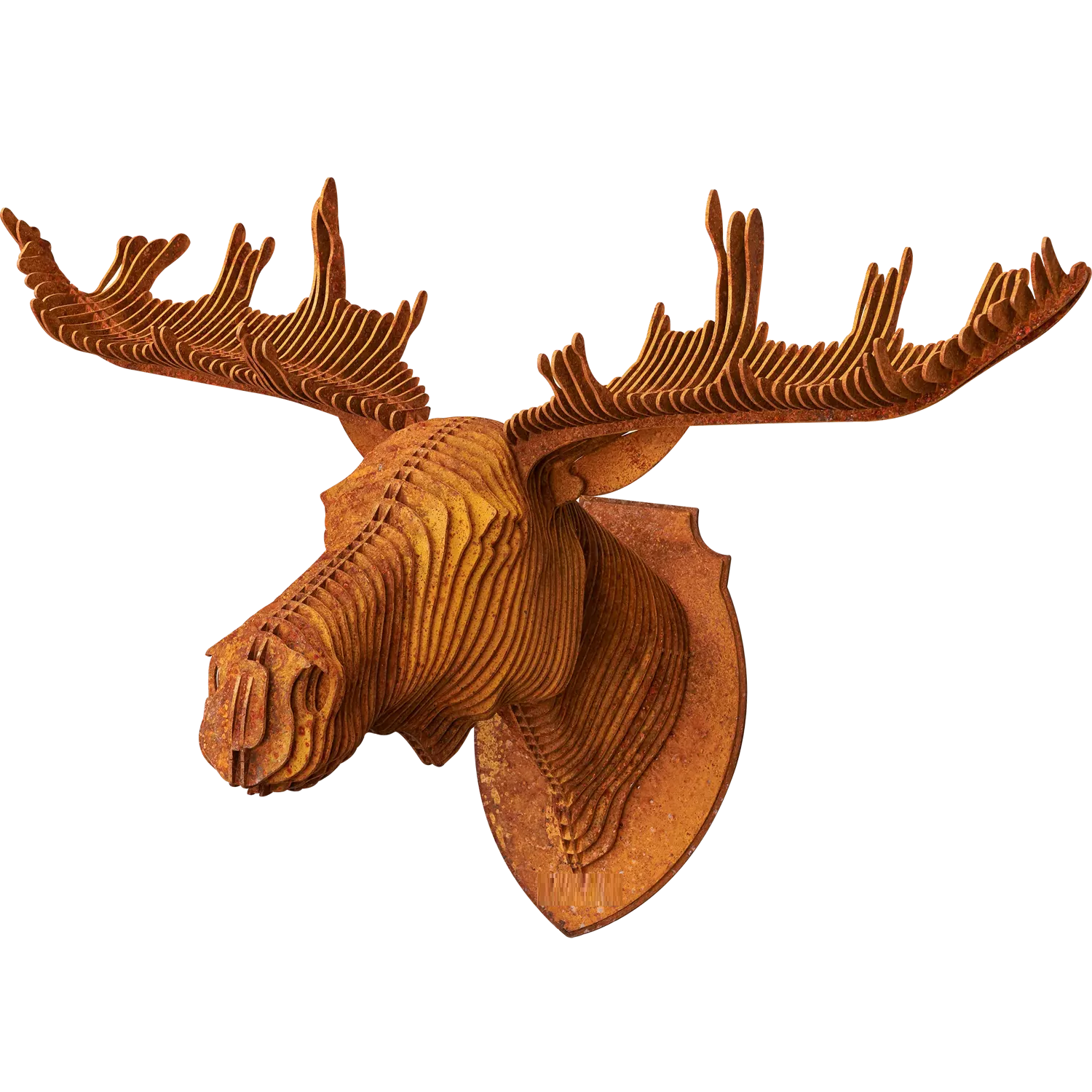 Laser Cut 3D Wooden Puzzle Elk Head Model Animal Wooden Model CDR File