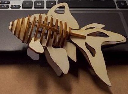 Laser Cut Plywood Fish 3D Puzzle Model CDR File