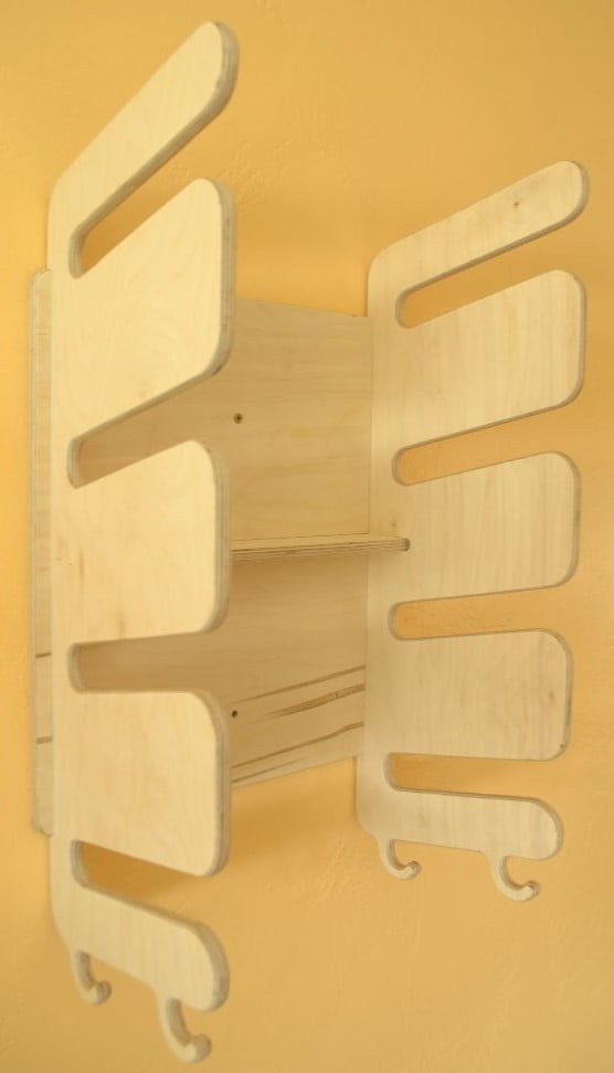 Laser Cut Wooden Skateboard Wall Shelf CDR File