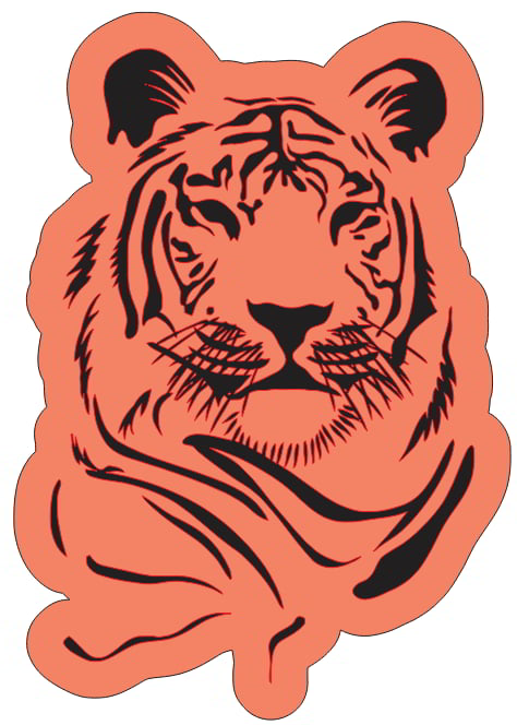 Laser Engraving Tiger Face Vector Animal Face Drawing Ai and CDR File