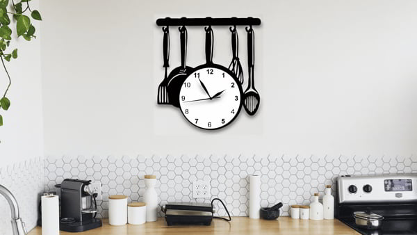 Laser Cut Kitchen Wall Clock Layout DXF File
