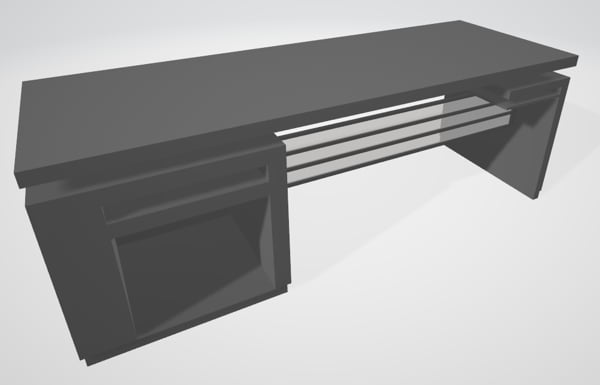 Wooden Computer Desk 3D Model Sample Design STL File