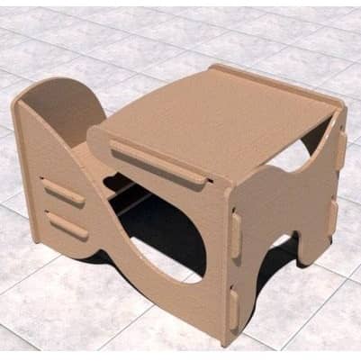 Laser Cut Wooden Study Table with Chair for Kids CDR File