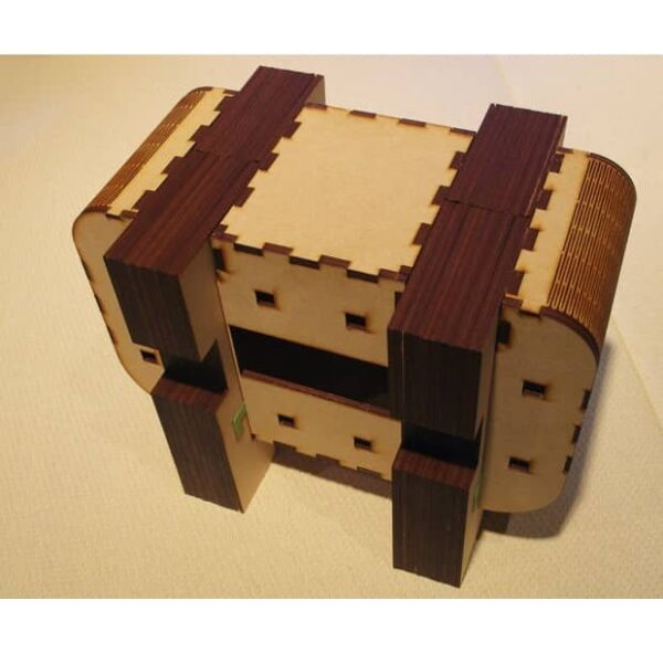 Laser Cut 3D Wooden Puzzle Stool Layout CDR File