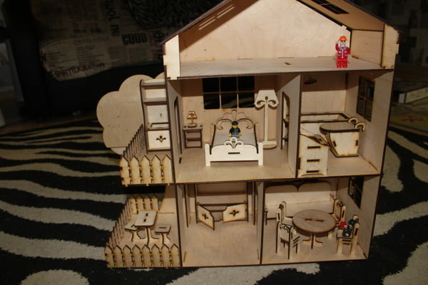 Laser Cut Plywood Doll House Kit 4mm CDR File