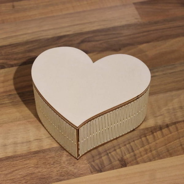 Laser Cut Heart Box Plywood Jewelry Box Chocolate Gift Box Vector File