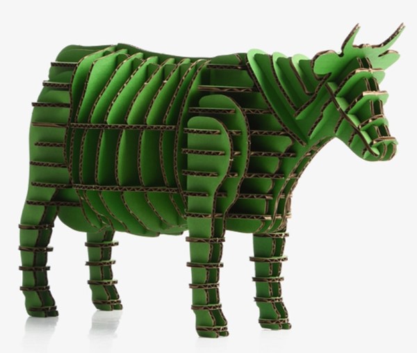 Laser Cut 3D Animal Puzzle Model Cow Drawing CDR File