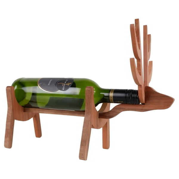 Laser Cut Wooden Deer Bottle Rack Animal Wine Stand PDF File