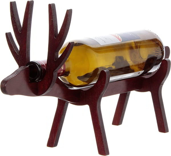 Laser Cut Wooden Reindeer Bottle Holder Idea 10mm DXF File