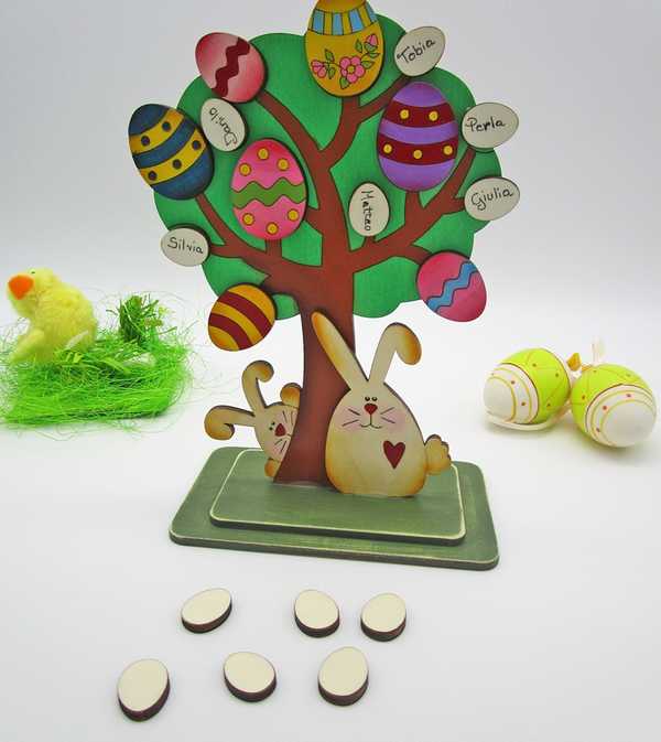 Laser Cut Kids Puzzle Easter Egg Tree Decor DXF File