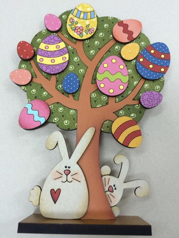 Laser Cut Kids Educational Puzzle Bunny Easter Egg Drawing Tree CDR File