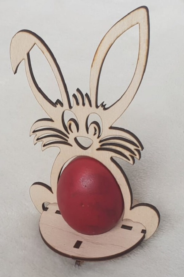 Laser Cut Plywood Bunny Easter Holder Egg Stand DXF and PDF Vector File