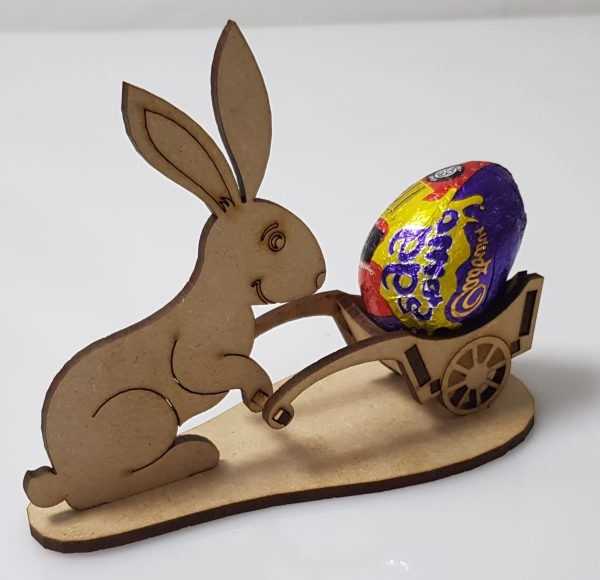 Laser Cut Plywood Bunny Easter Egg Holder Rabbit Egg Display Stand CDR File
