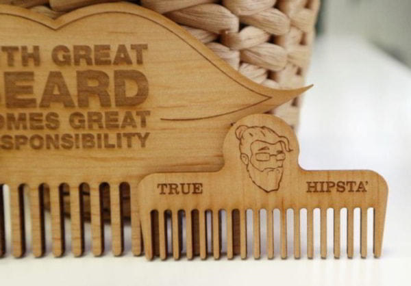 Beard Comb Wooden Comb Mustache Comb Beard Care Wood Comb PDF Laser Cut File