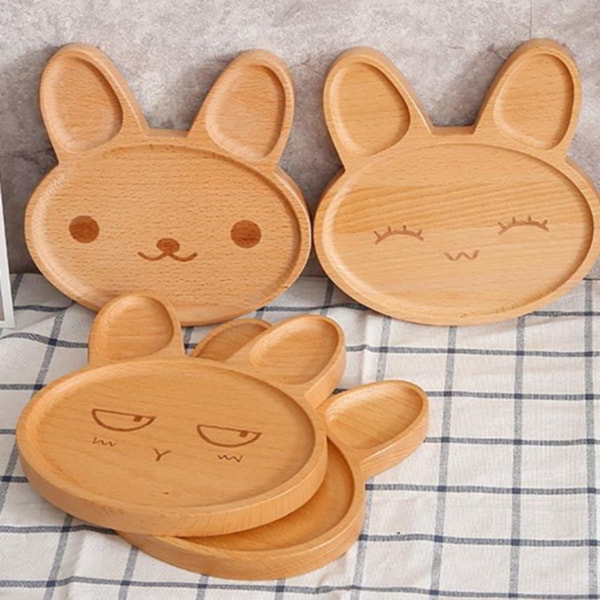 Children’s Wooden Plates with Laser Engraving Design Wood Tray CDR File