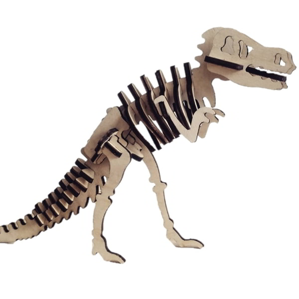 Dinosaur Skeleton Wooden Puzzle Layout 3D Model CDR File for Laser Cutting