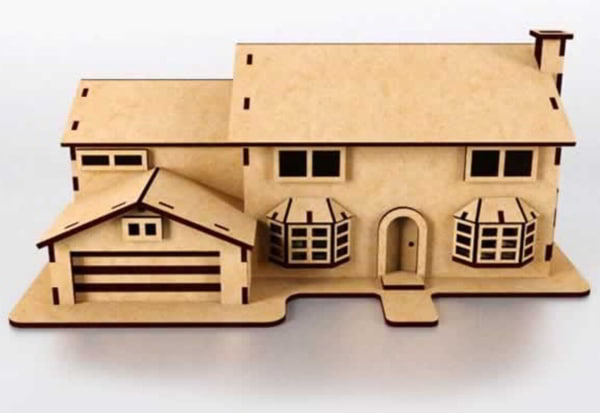 Laser Cut 3D Wooden Puzzle Doll House Wooden Building Model Architectural Puzzle Model CDR File