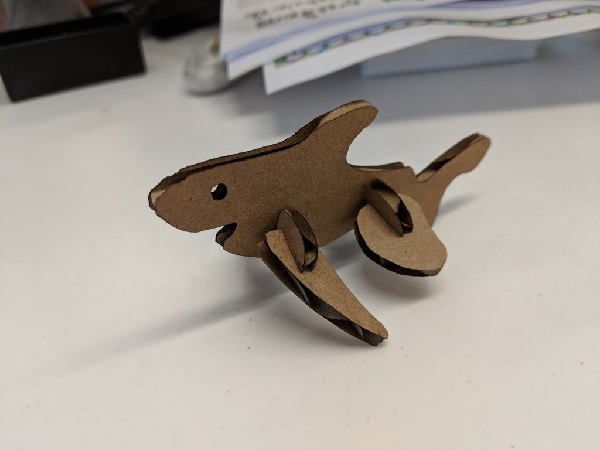 Laser Cut Cardboard Shark Model Vector File