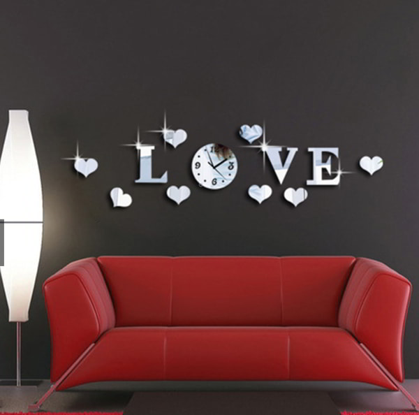 Laser Cut Love Wall Clock Design DXF File