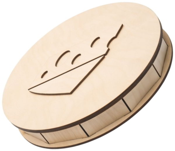 Laser Cut Wooden Round Box for Cheese 4 mm CDR File