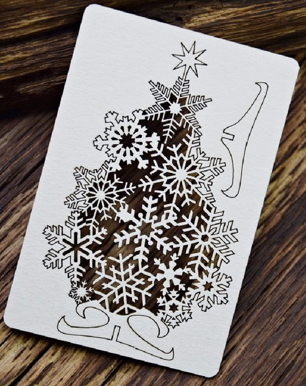Plywood Snoflake Christmas Tree DXF File for Laser Cutting