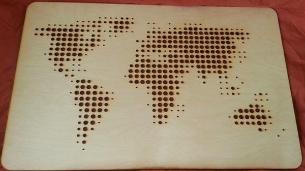 World Map Design CDR File for Laser Cutting