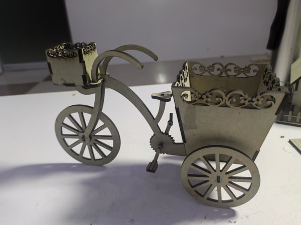 Wooden Bicycle Flower Stand Flower Basket Bicycle Planter Ideas Free Laser Cut File