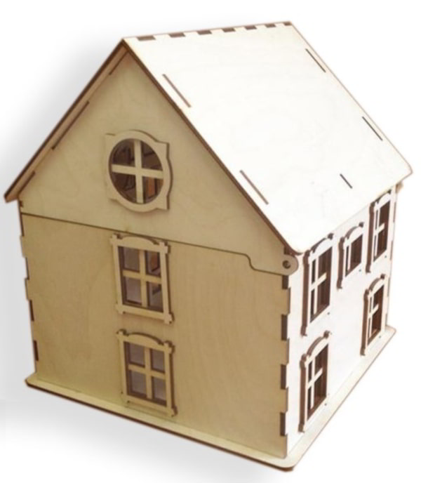 Laser Cut Wooden Puzzle House Piggy Bank Free Vector CDR File