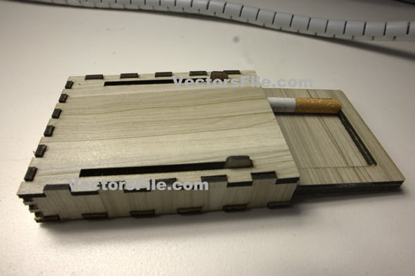 Laser Cut MDF Cigarette Case Free DXF and PDF File