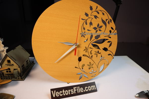 MDF Wall Clock Design Room Clock Face Free Laser Cut File