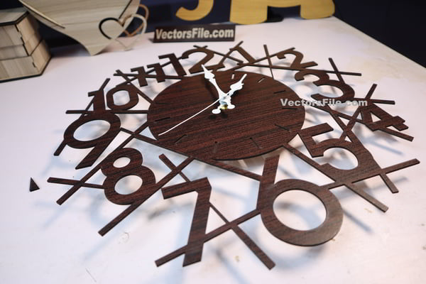 Laser Cut Abstract Design MDF Wall Clock Vector File for Laser Cutting