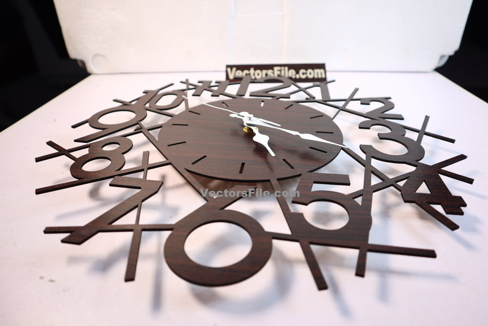 Laser Cut Abstract Design MDF Wall Clock Vector File for Laser Cutting