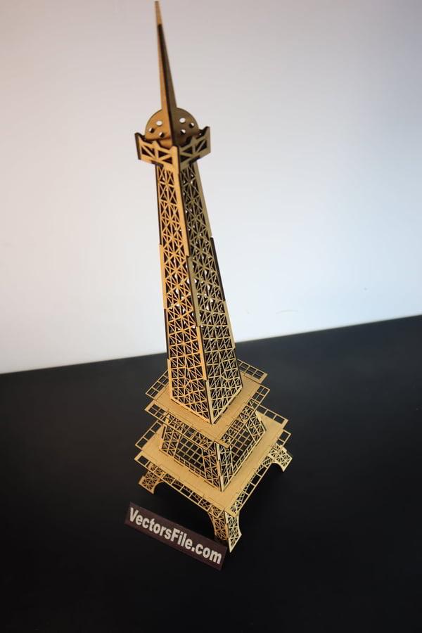 Laser Cut 3D Puzzle Eiffel Tower Architectural Model 3D Wooden Eiffel Tower Puzzle Vector File