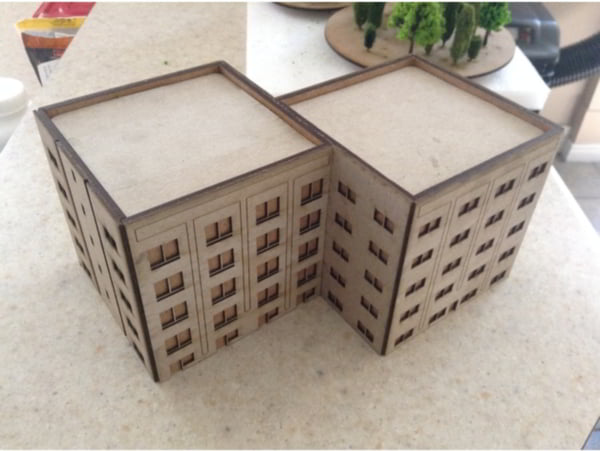 Laser Cut Wooden WarGame Building Model Architectural 3D Building CDR File
