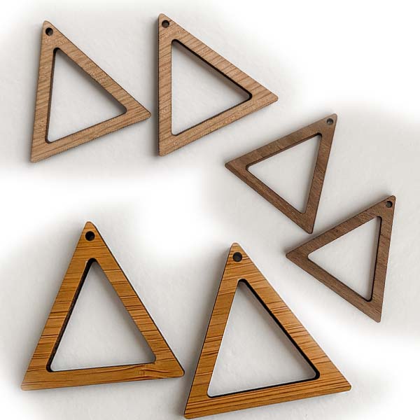 Laser Cut Wooden Earrings Triangle Shape Jewelry Template Vector File