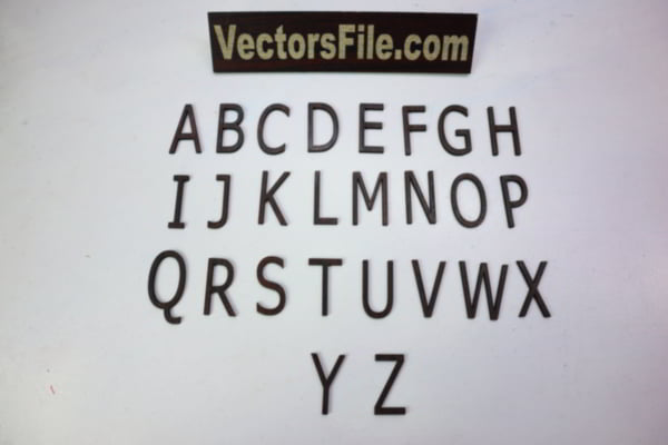 Laser Cut Wooden ABC Alphabet Digit Vector File
