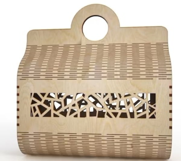 Laser Cut Wooden Purse MDF Women’s Hand Bag Design Vector File
