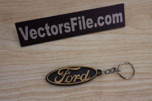 Laser Cut MDF Ford Keyring Ford Logo Ford Keychain Vector File