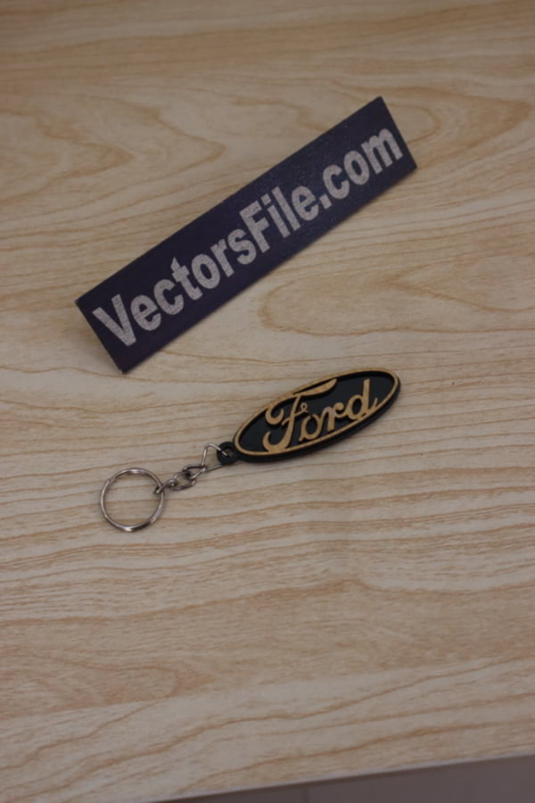 Laser Cut MDF Ford Keyring Ford Logo Ford Keychain Vector File